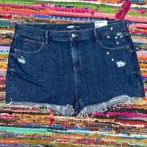 Old Navy Womens Boyfriend Jean Shorts - Stars Distressed Size 16